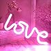 YiiY Neon Light Signs Pink Love Decor Light,Wall Decor for Chistmas,Kids Room,Wedding Party Decor, Bedroom, Pub,Valentine's Day