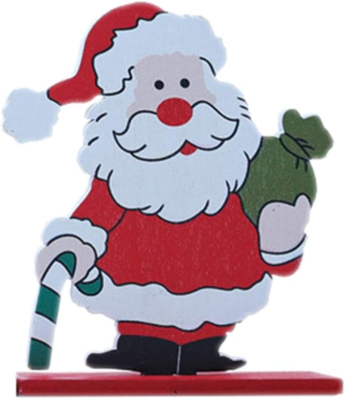 Yuanhaourty Wooden Christmas Ornaments Freestanding Santa Claus Snowman Deer Xmas Gift for Christmas Party Home Decorations