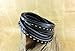 Fashion Punk Rock Rivets Multilayer Leather Women Men Bangle Bracelet Cuff Wristband Sl2446 (Black)