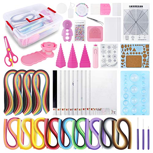 46Pcs Paper Quilling Kit with 1800 Paper Strips, DIY Quilling Art