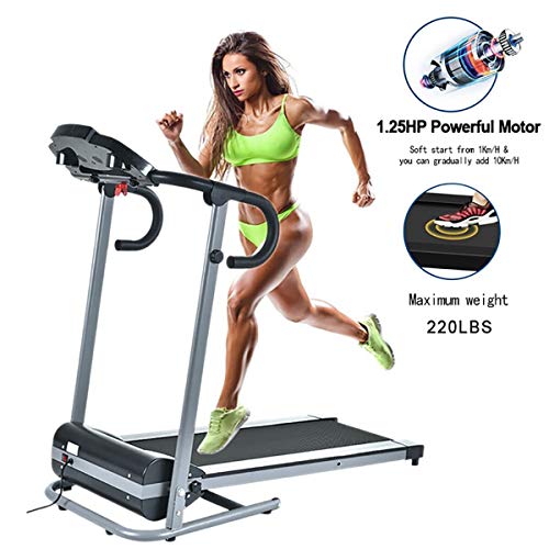 YiiYYaa 500W-1100W Folding Treadmill Electric Walking Running Exercise Fitness Jogging Machine with LCD Display Easy Control Home Gym - Thumbnail 3
