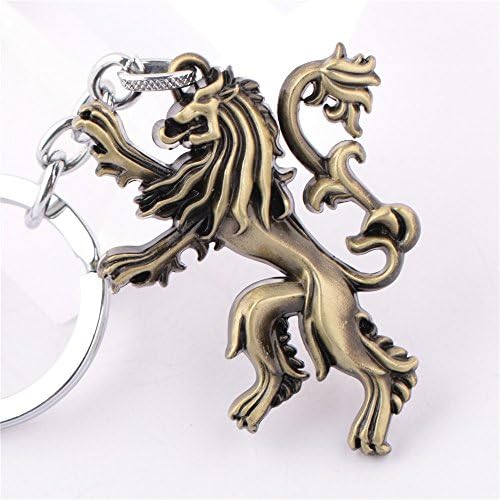 1 Pcs/ Games of Thrones Lannister House Sigil Pendant Keychain (Gold)