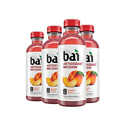 Bai Flavored Water, Panama Peach, Antioxidant Infused Drinks, 18 Fluid Ounce Bottles, 6 count