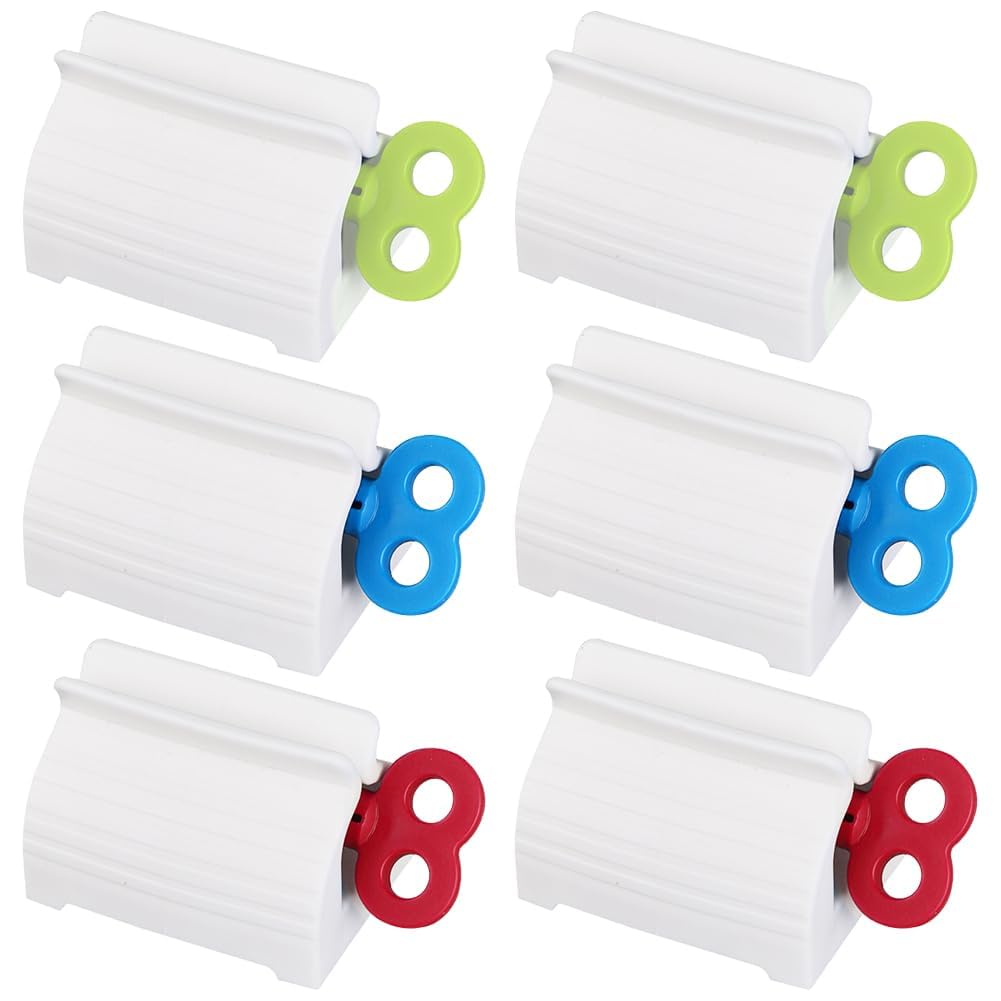 KCJDCDG 6PCS Toothpaste Squeezer,Rolling Tube Toothpaste Squeezer,Toothpaste Tube Squeezer,Rolling Tube Toothpaste Squeezer with Handles,Suitable for Both Adults and Children
