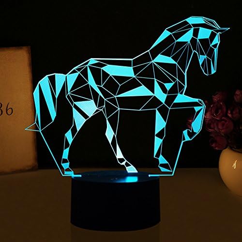 Night Light for Baby Running Horse Led Table Lamp 7 Colors Changing Light Lamp Home Birthday Party Decoration Kids' Room Decorations