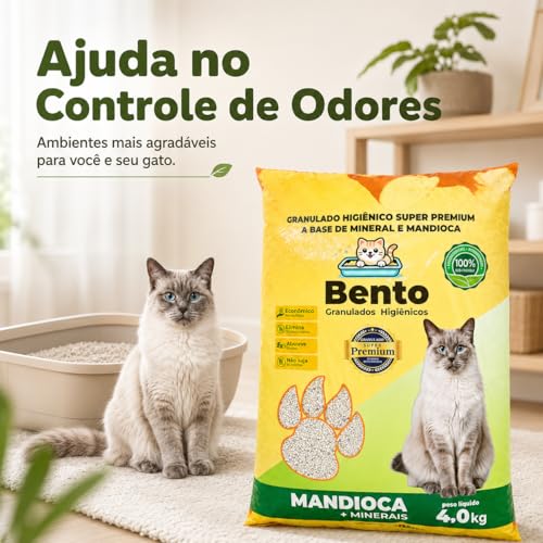 Areia Higiênica Granulado Para Gatos 4kg Mandioca + Minerais Super Premium Controle De Odores Alta Absorção Econômica Biodegradável Não Suja Patinhas Rende Mais Banheiro Sanitário Pet Premium Gato