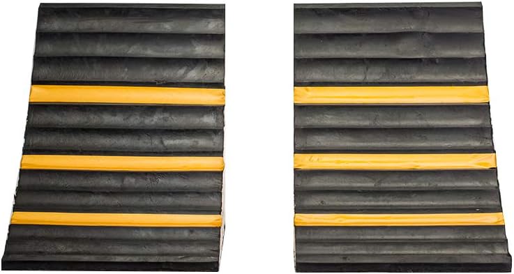 SLT Gdpodts Solid Rubber Heavy Duty Wheel Chocks 2 Pack Black and Yellow Wheel Blocks for Cars and Vehicles: Automotive