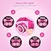 MindKoo Bluetooth Headphones Over-Ear Wireless Headphones Cat Ear Headphones with LED Light Foldable Built-in Microphone and Volume Control for PC Cell Phones Kids Teenager Boys Girls Adults Hot Pink