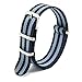 CIVO Watch Bands Premium Ballistic Nylon Watch Strap Stainless Steel Buckle (Black/Smoke (Bond), 22mm)