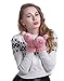 HDE Womens Winter Gloves Crochet Twist Cable Knit Hand Warmer Mittens,Pink,One Size