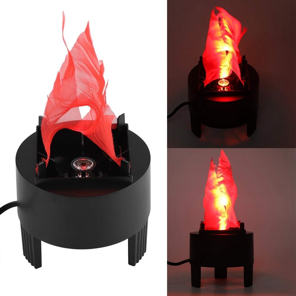 Flame Effect Light, 85-260V LED Fire Flame Lamp Simulated Fire Bowl Artificial Flame Fire Table Lamp for Pub Party Indoor Camping, Black (3W)