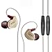 Earphones, Hi-Fi Metal Earphone Earbuds in Ear Noise Isolation Headphones,Sport Earbuds with microphone & Stereo Bass & Volume Control (Champagne Gold)