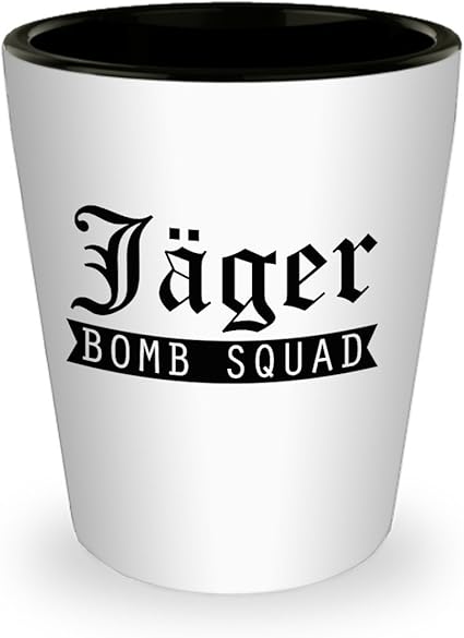 Amazon Jagerbombショットガラス Jager Bomb Squad ユニークなセラミックギフト面白いショットメガネ ホワイト Rocketboots ショットグラス 通販