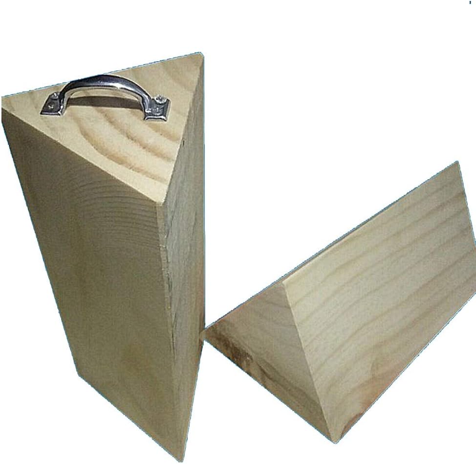 ALFYMX Wheel Chocks Gear Wheel, Solid Wood 2 with a Handle retaining