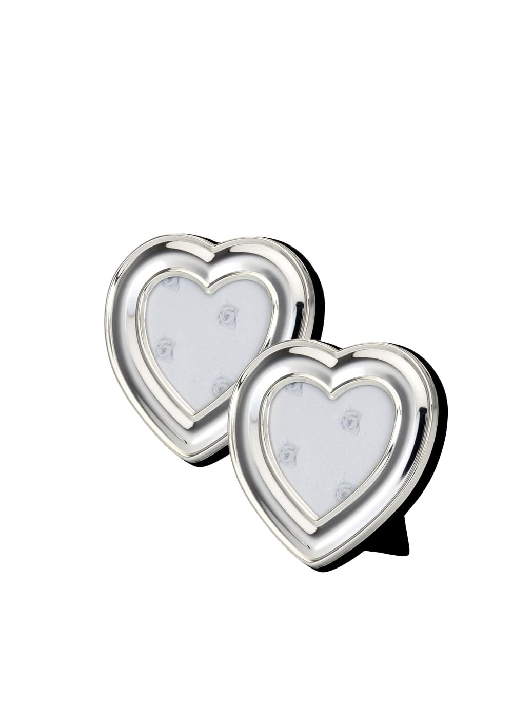 Your Castle Set of 2 Heart Shaped Photo Frames in Silver Metal 9 x 9 cm Heart Shape for Photos 5 x 6 cm Silver Tarnish Resistant