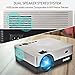 HD Projector, Tontion 2020 Upgrade 5500 Lux Video Projector Native 720P 179’’ Display,50,000 Hour LED, Portable Projector Compatible with TV Stick, PS4,HDMI, VGA, USB, AV, TF, DVD Player