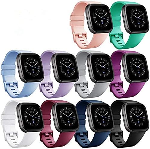 Rioroo Bands Compatible with Fitbit Versa/Fitbit Versa 2/Fitbit Versa Lite Strap Versa Accessories Women Men Soft Silicone Replacement Sport Fitness Wristband for Fitbit Versa Smart Watch