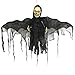 Halloween Haunters Animated Hanging Flying Skeleton Skull Head Bat Reaper with Moving Arms and Wings Prop Decoration - Red LED Eyes, Howls - Haunted House, Graveyard, Entryway Party - Battery Operated