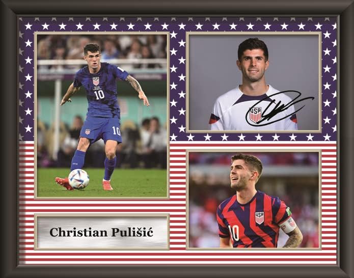 Photographs - wuka United States USA Soccer Football Player Christian Pulisic Pre-Printed Signature Autograph Mounted Photo Display Fan Gift (Photo Only (Unframed))