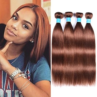 Amazon Com Julyqueen Auburn Straight Hair 4 Bundles Peruvian