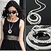 Fheaven Women Long Chain Fashion Crystal Rhinestone Silver Plated Pendant Necklace Gift