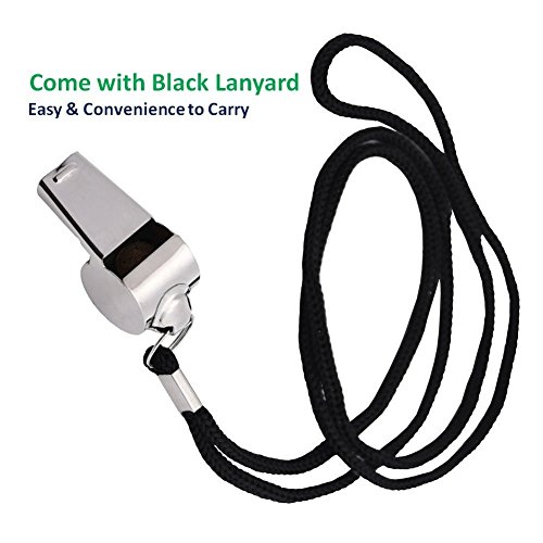 6 Packs Sporting Goods Stainless Steel Whistle, AICMEI Loud Metal Whistle with Lanyard for Referees Coaches Lifeguards Survival Emergency Football Basketball Soccer Hockey