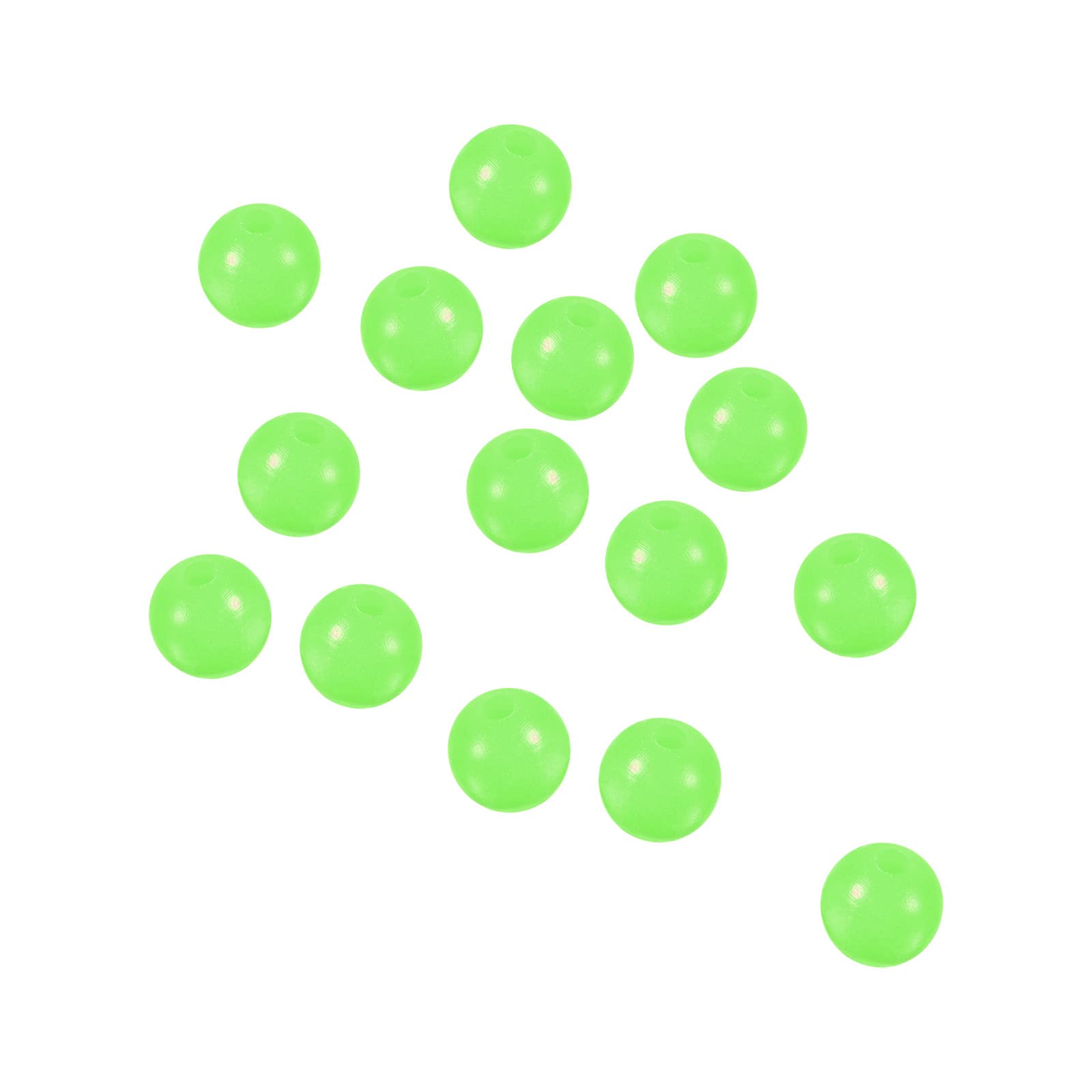 PATIKIL 8mm Luminous Fishing Beads, 200 Pieces Plastic Glow Fishing Bait Eggs Rig Bead Tackle Tool Round, Green