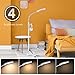 Aglaia LED Reading Floor Lamp, Dimmable Standing Lamp with Gooseneck for Living Room, Eye-Cared Touch Control Light, 11W, 3 Color Modes, 4-Level Dimmer – White