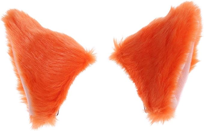 Timetries かわいいぬいぐるみ猫耳形ヘアクリップアニメダンスコスプレキツネ耳形ヘアクリップ オレンジ ヘアアクセサリー おもちゃ Amazon