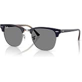 Ray-Ban RB3016 Clubmaster Classic Square Sunglasses for Men for Women | In Tortoise On Gold, Grey On Black &amp; Green On Gold. Polarized options available. Premium acetate frame.