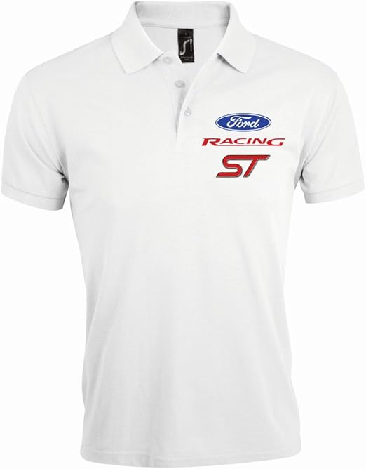 Ford ST Racing Polo Shirt White: Amazon.co.uk: Clothing