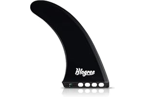 HLOGREE 9'' SUP Fin, 9 INCH Surf & SUP Single Center Water Fin Quick Release DetachableStand up Paddleboard Fin - Free No Tool Fin Screw Replacement for Longboard Surfboard Stand-Up Paddleboards