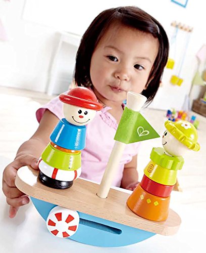 Hape Balance Boat Toddler Wooden Stacking Toy - Thumbnail 5