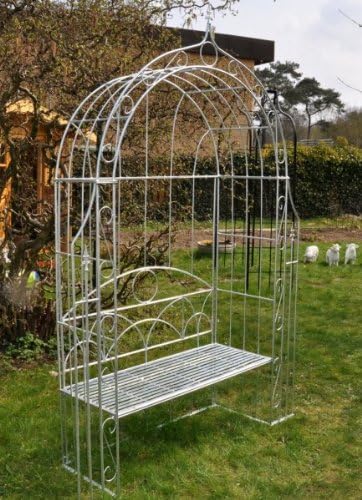 Kuheiga Rosenbogen Mit Bank Metall Verzinkt Gartenbank Metallbank Lovebank Amazon De Garten