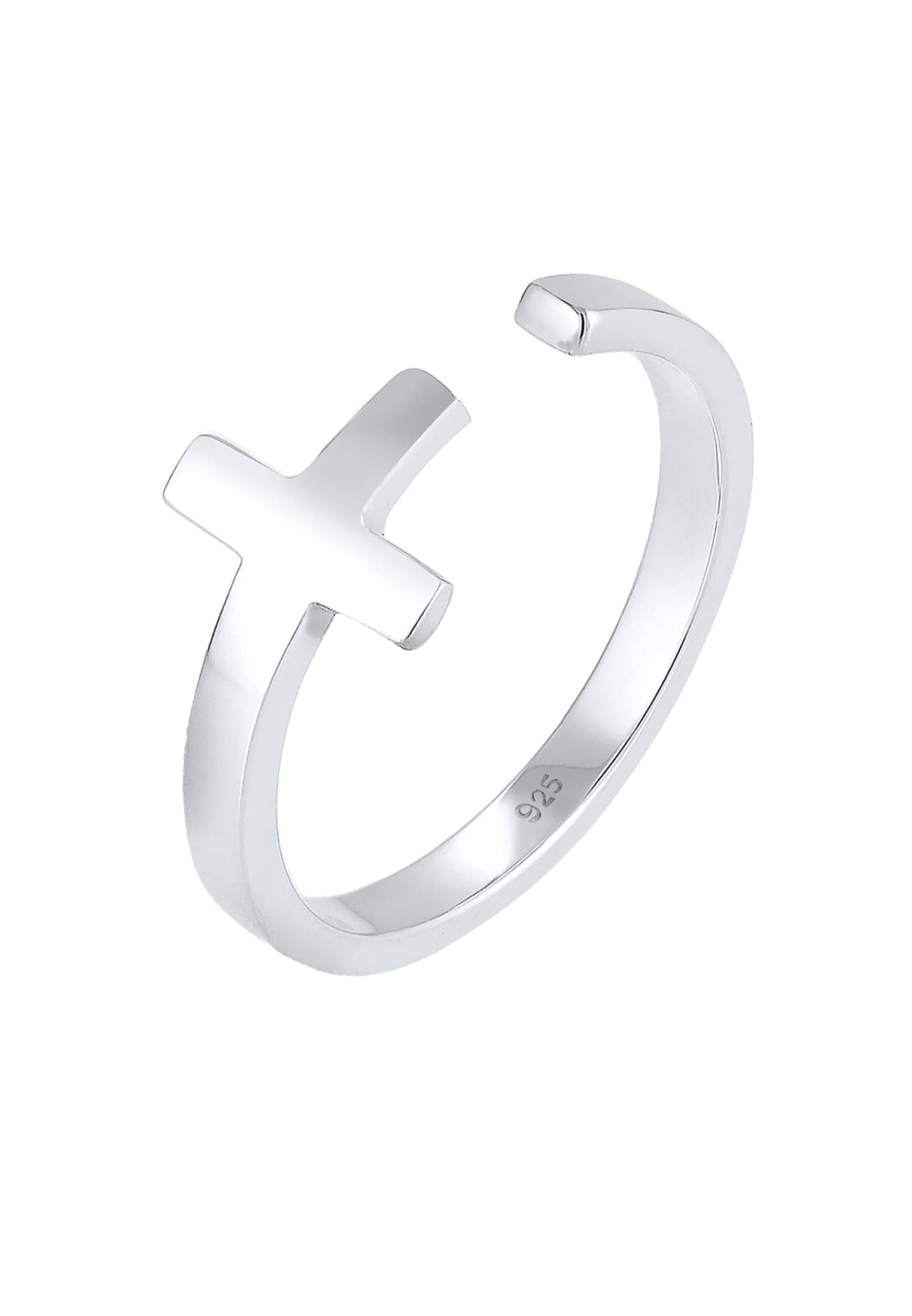 Elli Women's 925 Sterling Silver Cross Adjustable Ring