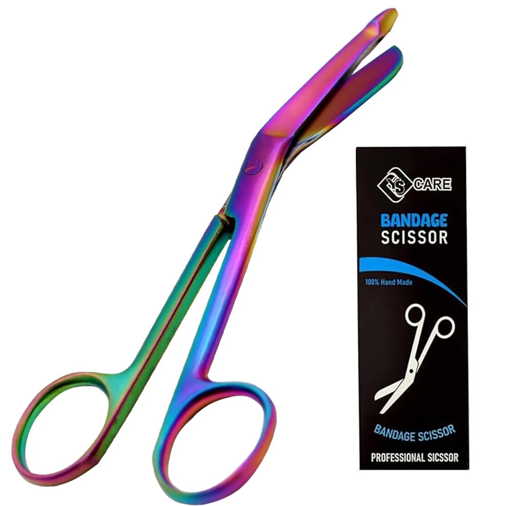 YSCARE Bandage Scissors Stainless Steel First Aid Utility First Aid Lister Bandage Scissors Dressing Student Nurse Paramedic 6.5" (Black) (Multi, 6.5")