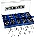 thkfish Fishing Treble Hooks, 103X Mixed #3-#11 12 Sizes Carbon Black Treble Fishhook Fishing Hooks Freshwater Treble Fishing Hooks with Box