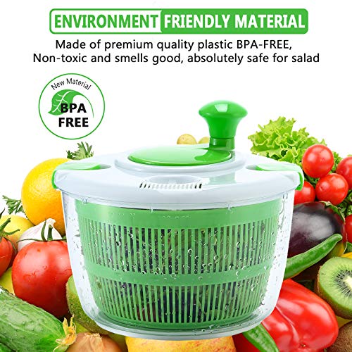 Large Salad Spinner 5L Capacity,Lettuce Spinner Dishwasher Safe with