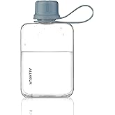ALLKELR Portable Flat Water Bottle,BPA Free Reusable Tritan Plastic Travel Water Bottle Cup,Lightweight Leakproof Slim Water Bottles Fits Purse,Backpacking,Hiking (Blue, 8 oz)