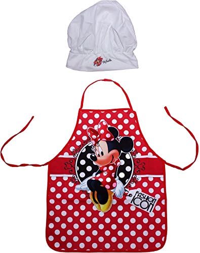 Minnie Mouse Childrens Cooking Chefs Hat and Apron Set By BestTrend