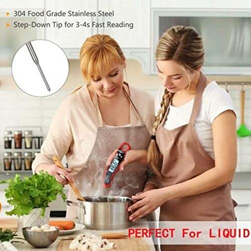 Waterproof Digital Instant Read Meat Thermometer with 4.6" Folding Probe Calibration Function for Cooking Food Candy, BBQ Grill, Smokers By JSDOIN - Thumbnail 4