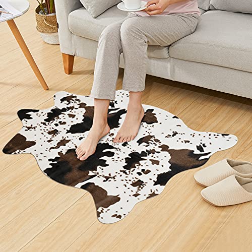 Cow Print Rug Faux Cowhide Area Carpet Animal Print Mat for Living Room Bedroom NonSlip 3.6x2