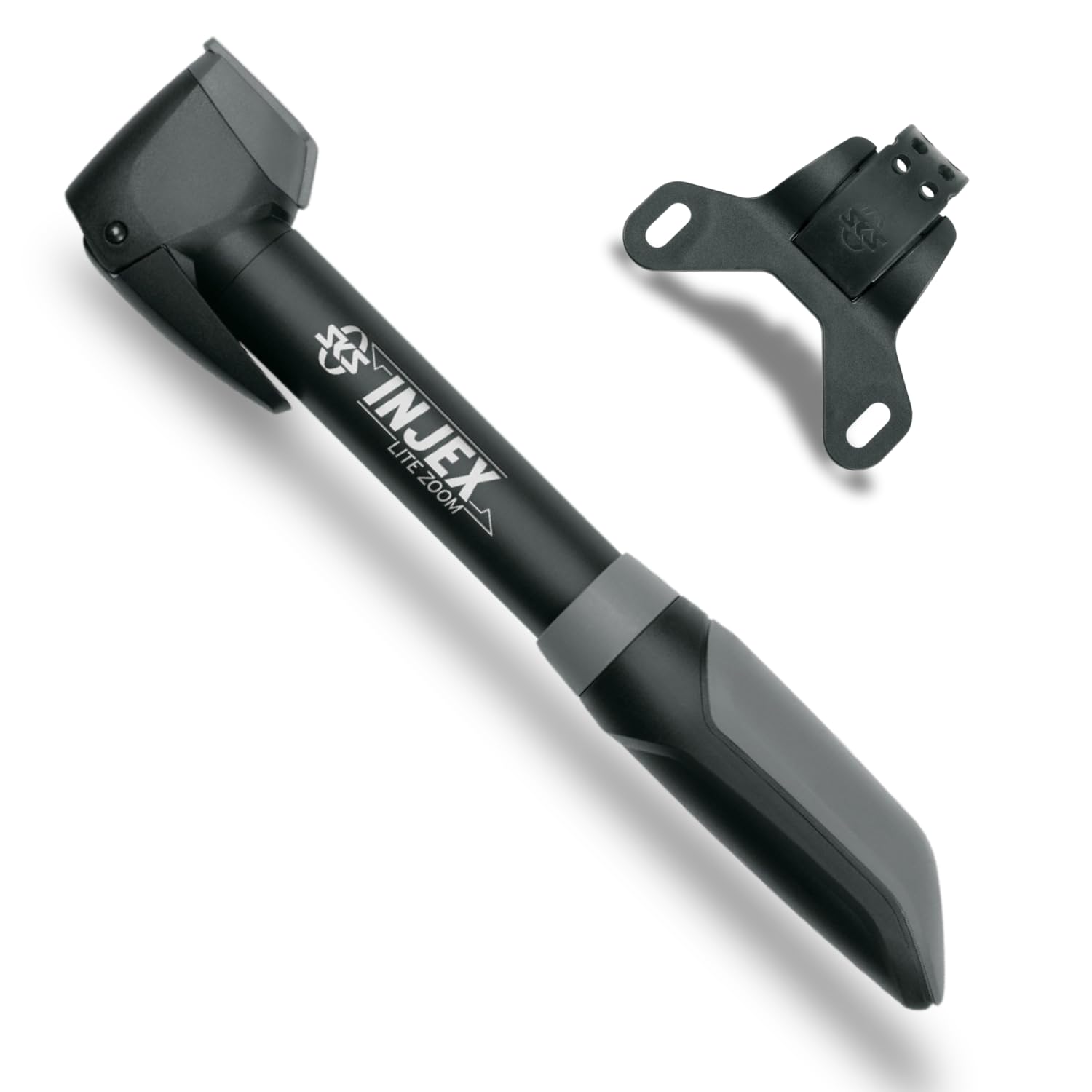 SKS GERMANY INJEX LITE ZOOM mini pump (air pump for all valve types, telescopic function, high-pressure stage, valve clamp lever, max. pressure: 10 bar/144 PSI)
