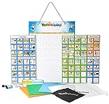 Magnetic Chore Charts for One or Multiple Kids, Toddlers, Teens for Magnetic FRIDGES & Wall, Dry Erase Rigid Board, 70 Chore, Reward, Responsibility, Behavior Chart, 240 Star Magnets, 4 Markers