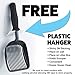 iPrimio Monster Cat Litter Scoop with Easy Grip Soft Foam Handle for Sore Hands - (Large Black) - Fast Sifter/Deep Shovel. Patented Cat Litter Scooper - Kitty Litter Box Accessory