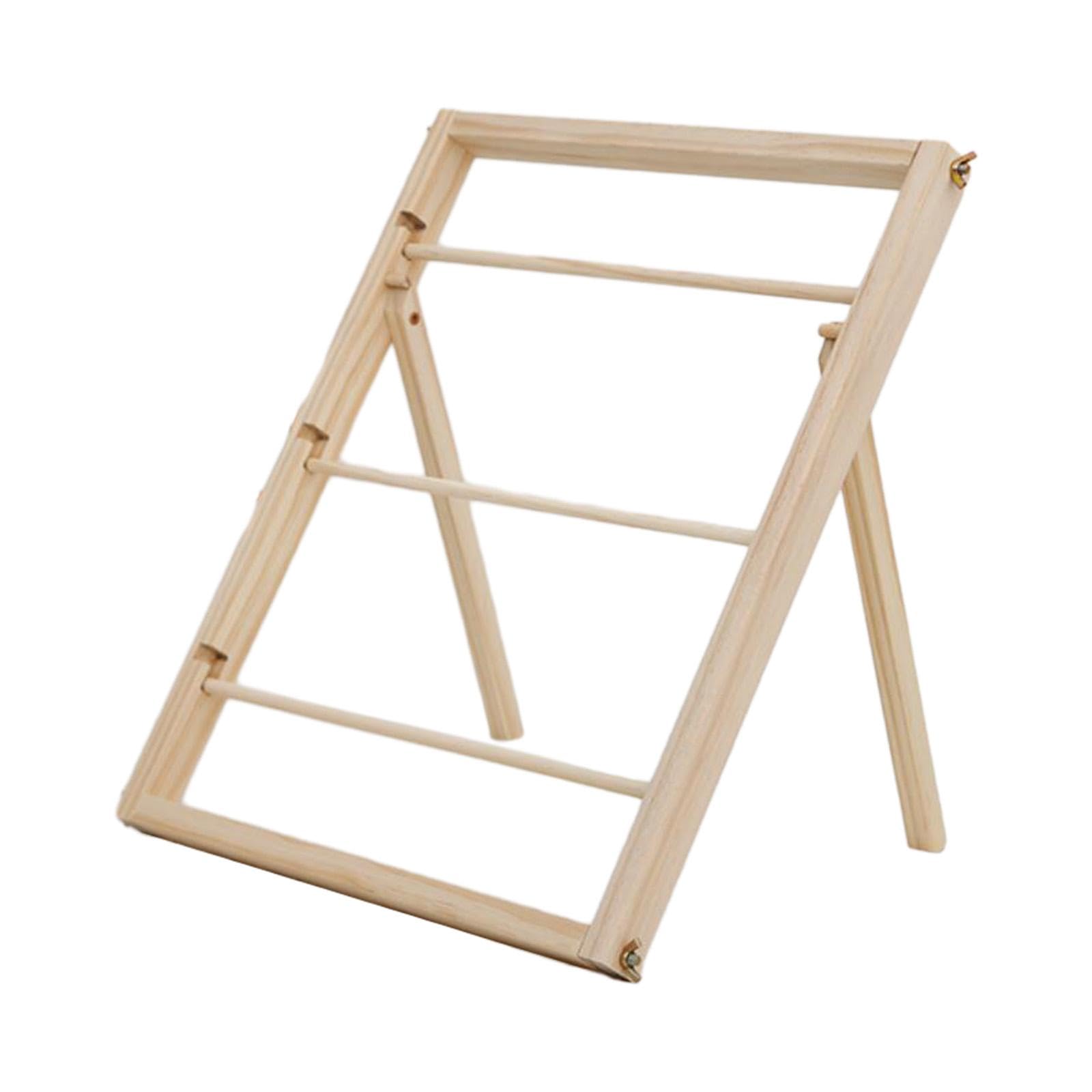 Qianly Wood Ribbon Organizer Storage Shelf Sewing Ribbon Rack Spool Dispenser Storage Rack Holder for Flower Store Floor Standing