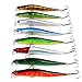 Aorace 8pcs/lot Minnow Fishing Lure Tackle 3D Artificial Bait 8colors Hard Floating Big Fishing Lures Leurre Peche 12cm 10g