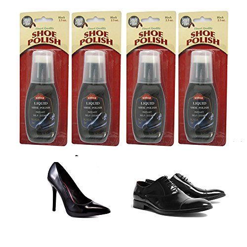 4 Pc Black Polish Shoe Shine Liquid Scuff Repair Leather Instant Cream Wax 2.5oz - Thumbnail 5