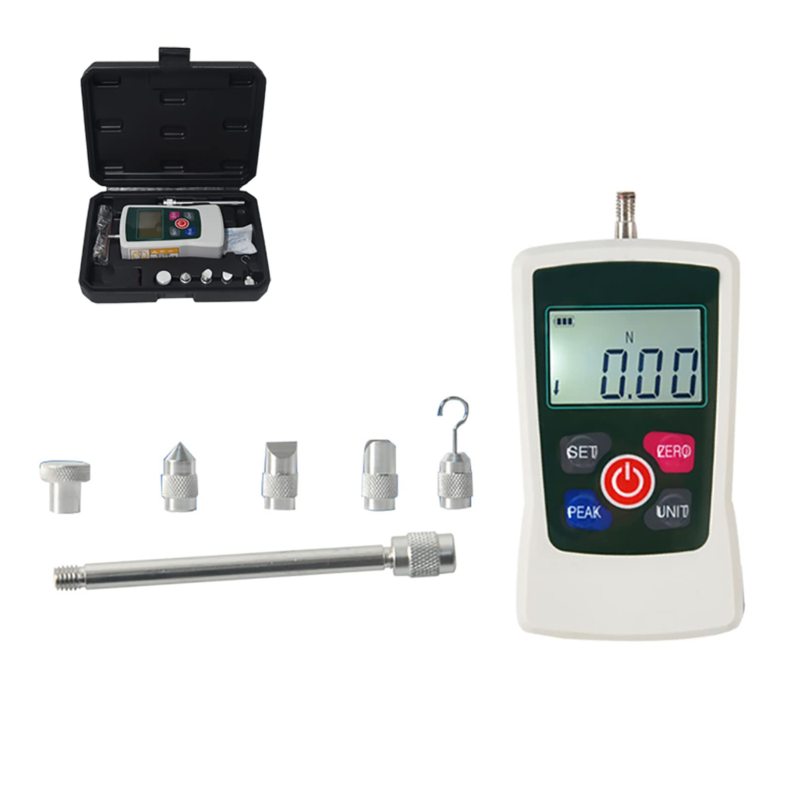 Digital Force Gauge Push and Pull Tester Dynamometer Pressure LCD High Precision Thrust Meter Measuring Instruments of 4 Measurement Units N/Kg/Lb/Oz-30N