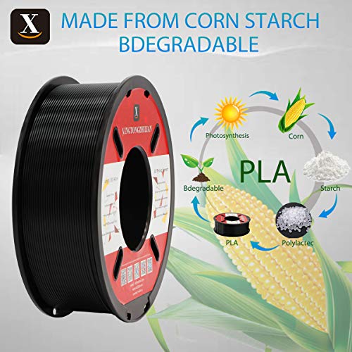 XINGTONGZHILIAN - Filamento PLA normal de 1.75 mm de diámetro para impresión 3D y/o lápiz 3D de alta calidad. 1 KG. 1 carrete color NEGRO PLA normal